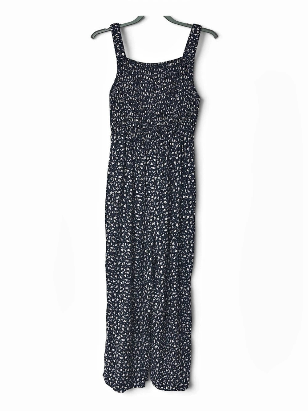 Anndarling Floral Wide Leg Jumpsuit in Black & White